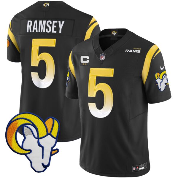 Rams Vapor Limited Jersey V2 – All Stitched – Black – Jalen Ramsey Jersey