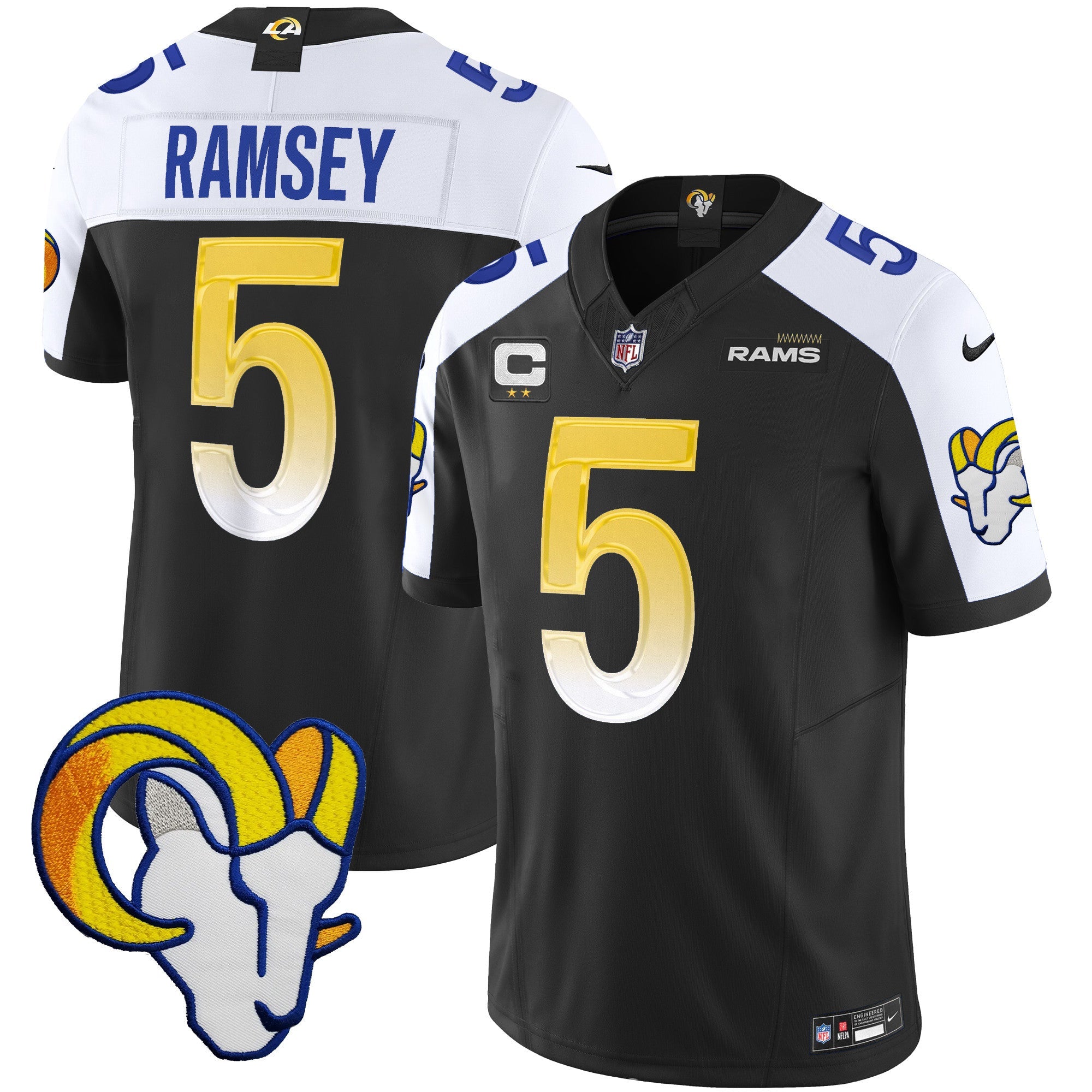 Rams Vapor Limited Jersey V2 – All Stitched – Black Alternate – Jalen Ramsey Jersey