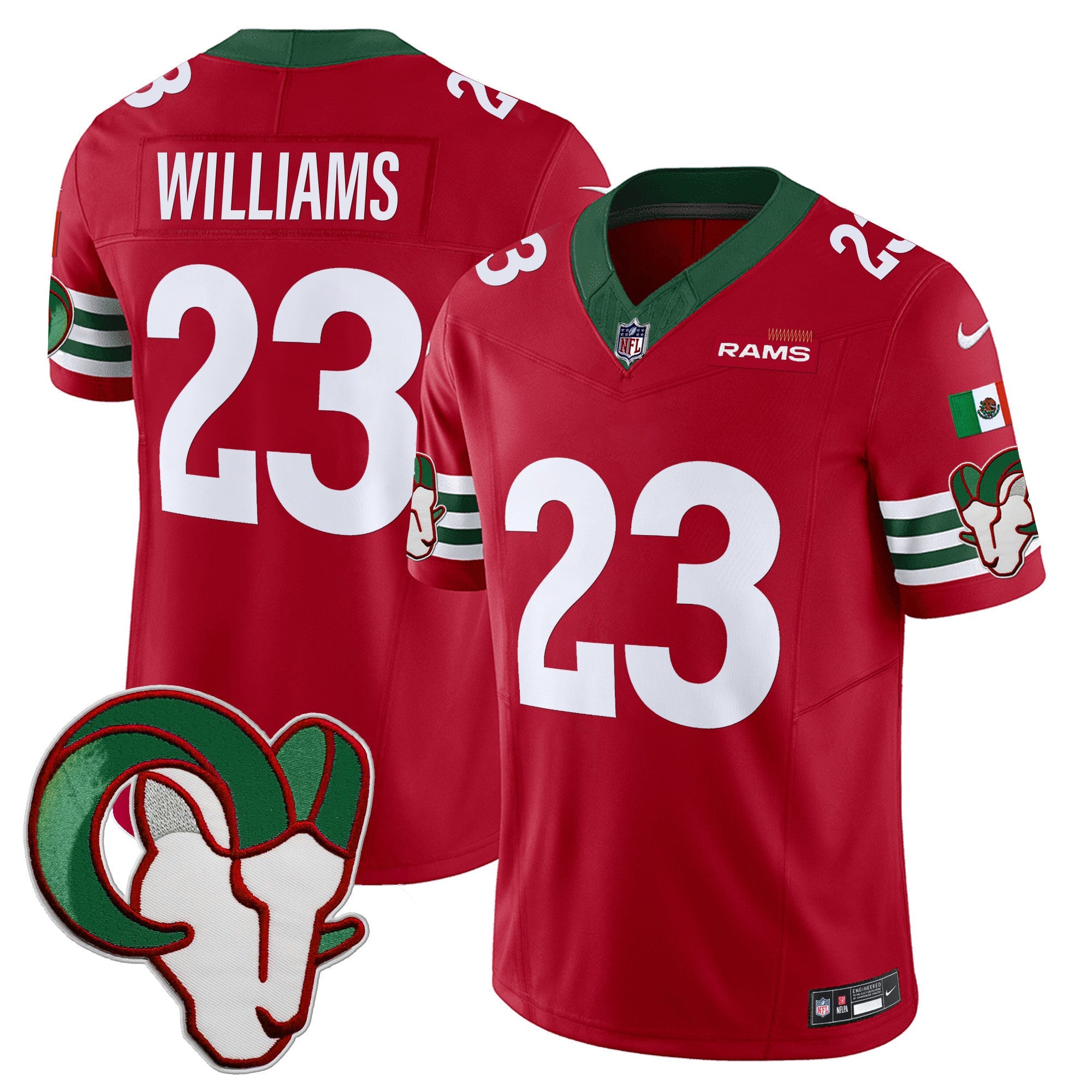 Rams Mexico Vapor Limited Jersey – All Stitched – Red – Kyren Williams Jersey