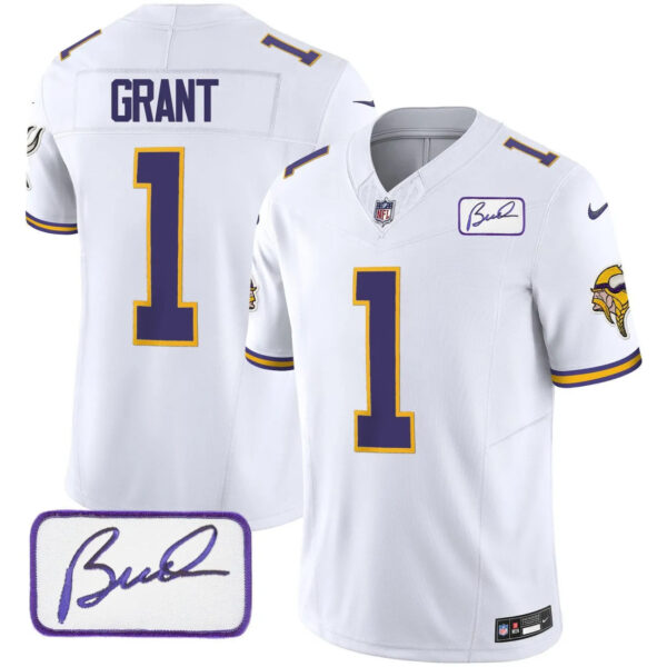 Vikings Vapor Limited Player 2024 Jersey TLA – All Stitched – White – Bud Grant Jersey