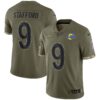 Los Angeles Rams Super Bowl LVI Black Gold Jersey – All Stitched – Salute To Service – Matthew Stafford Jersey