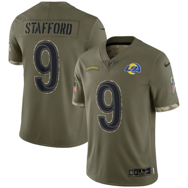 Los Angeles Rams Super Bowl LVI Black Gold Jersey – All Stitched – Salute To Service – Matthew Stafford Jersey