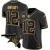 Buccaneers Florida Patch Vapor Gold Jersey – All Stitched – Black Gold – Tom Brady Jersey