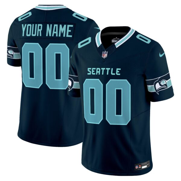 Seahawks Seattle City Vapor Limited Custom Jersey – All Stitched – Navy Jersey