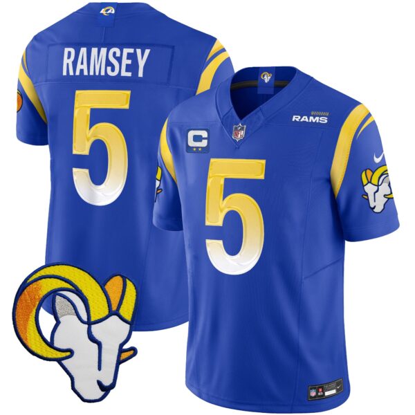 Rams Vapor Limited Jersey V2 – All Stitched – Royal – Jalen Ramsey Jersey