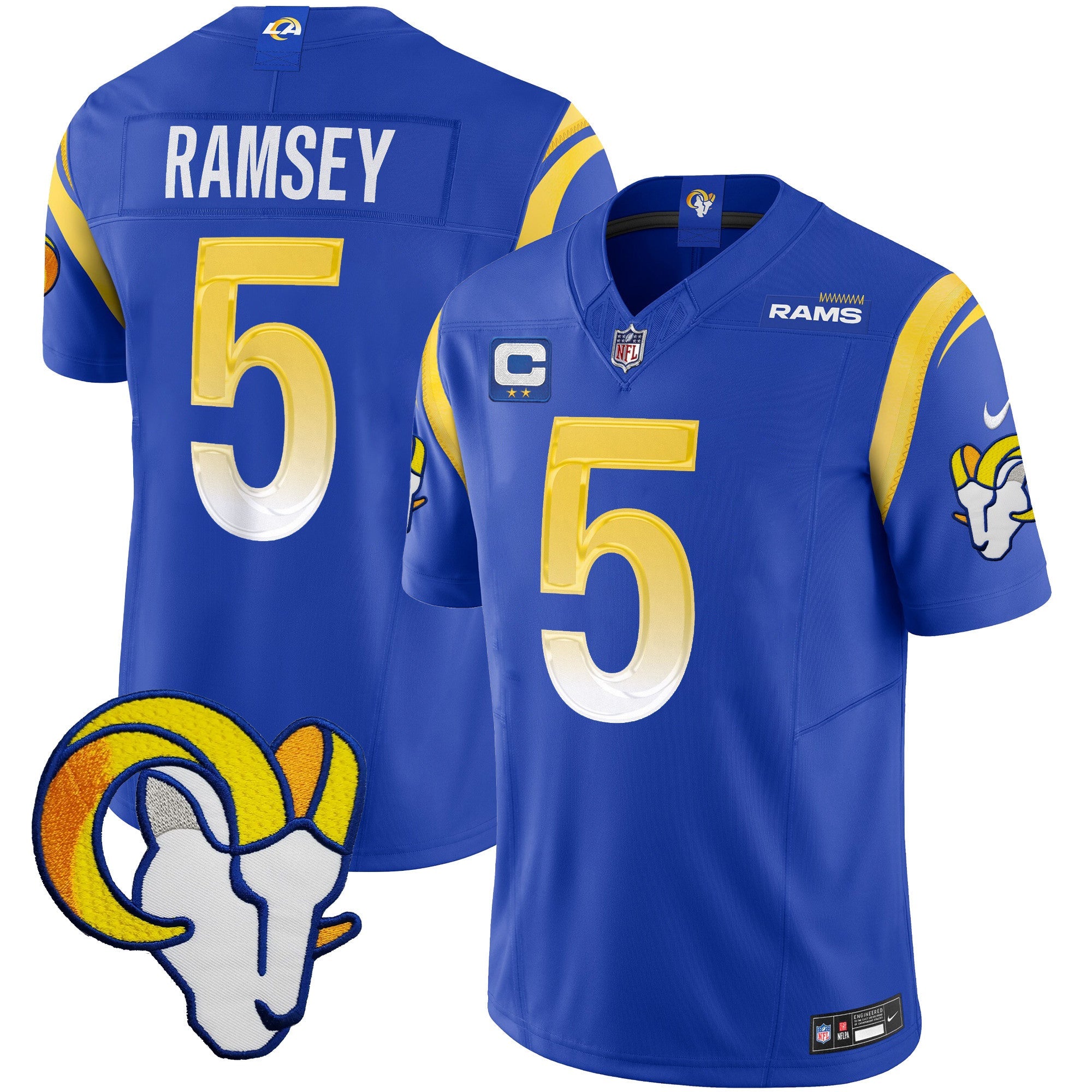 Rams Vapor Limited Jersey V2 – All Stitched – Royal – Jalen Ramsey Jersey