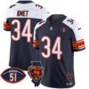 Bears Illinois & Dick Butkus Patch Vapor Limited Jersey – All Stitched – Alternate – Cole Kmet Jersey