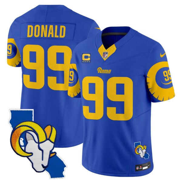 Rams Special Vapor Limited Jersey V2 – All Stitched – Royal – Aaron Donald Jersey