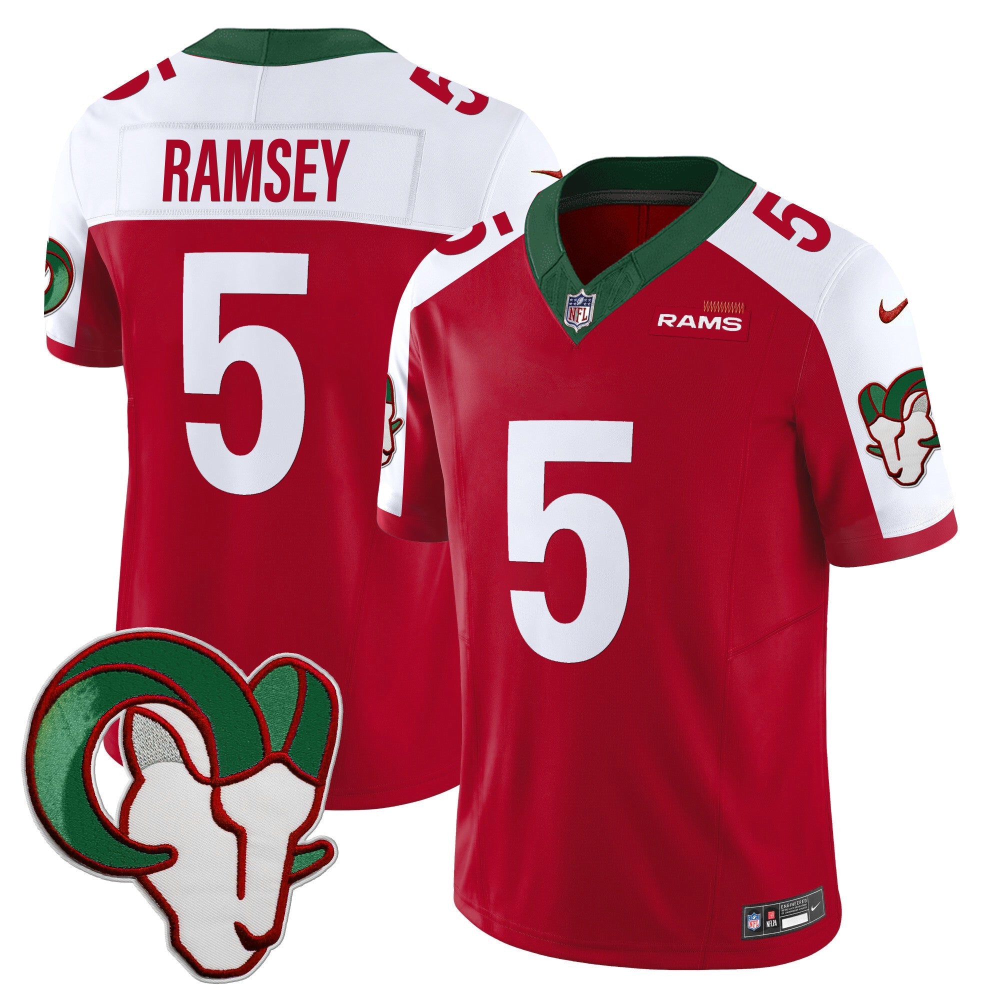 Rams Mexico Vapor Limited Jersey – All Stitched – Red Alternate – Jalen Ramsey Jersey