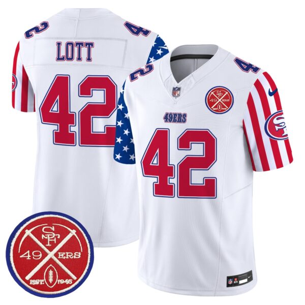 49ers American Style Vapor Limited Jersey – All Stitched – White – Ronnie Lott Jersey