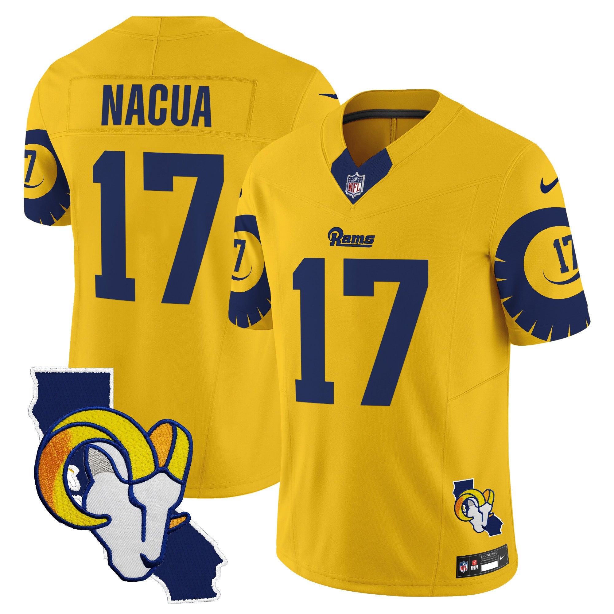 Rams Special Vapor Limited Jersey V2 – All Stitched – Gold – Puka Nacua Jersey