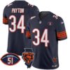 Bears Illinois & Dick Butkus Patch Vapor Limited Jersey – All Stitched – Navy – Walter Payton Jersey