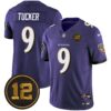 Ravens Jacoby Jones Patch Vapor Limited Jersey – All Stitched – Purple – Justin Tucker Jersey