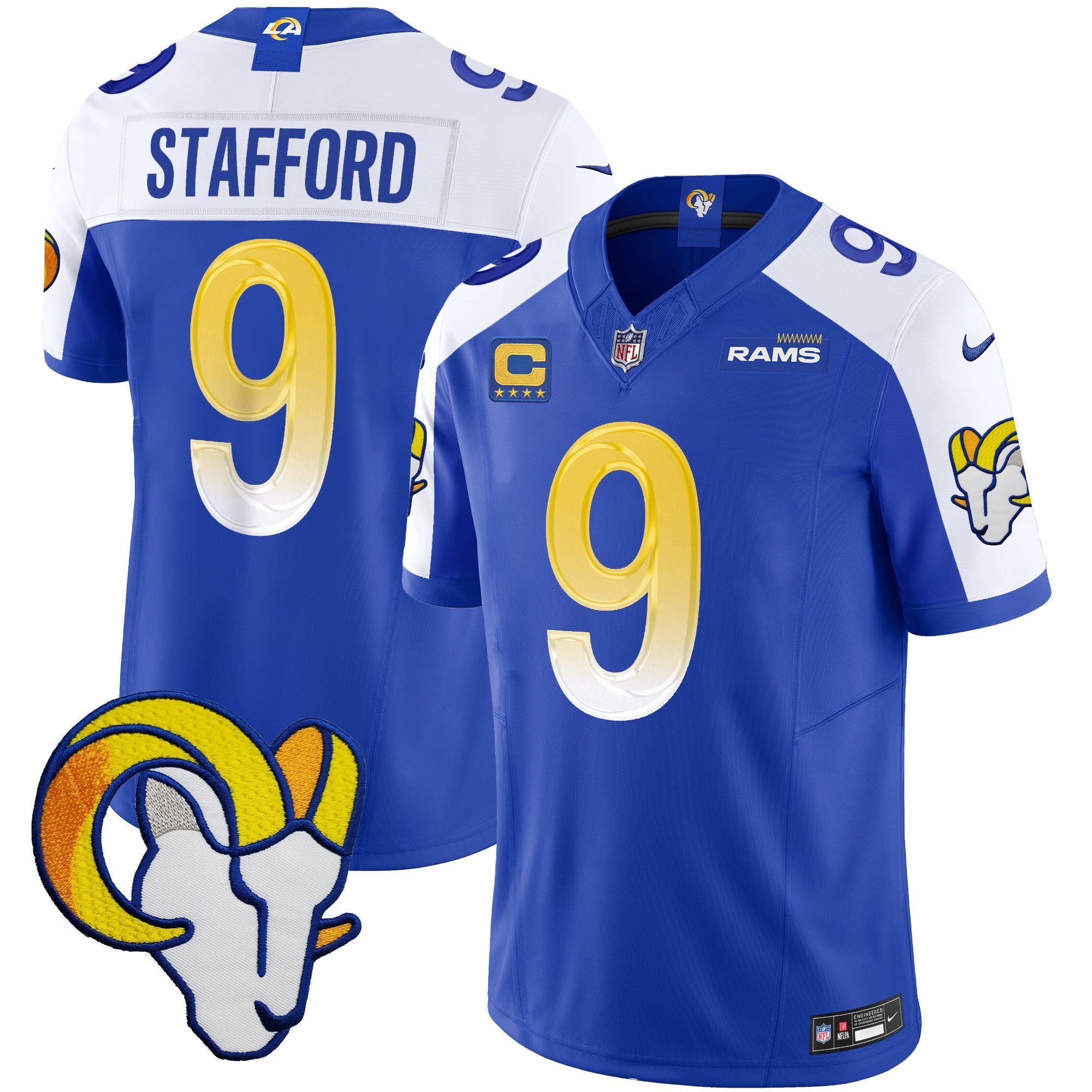 Rams Vapor Limited Jersey V2 – All Stitched – Royal Alternate – Matthew Stafford Jersey