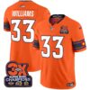 Denver Broncos 3x Patch Colorado Flag Vapor Limited Jersey – All Stitched – Orange – Javonte Williams Jersey