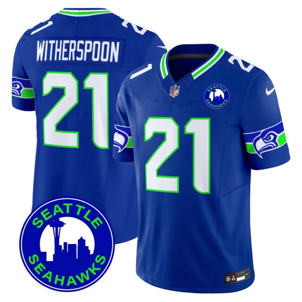 Seahawks 2024 Seattle City Patch Vapor Limited Jersey – All Stitched – Royal – Devon Witherspoon Jersey