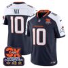 Denver Broncos 3-Time Champions Patch Vapor Limited Jersey – All Stitched – Navy Alternate – Bo Nix Jersey