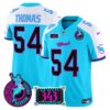 Dolphins Dan the Man Record Breaker Patch Vapor Limited Jersey – All Stitched – Aqua Alternate – Zach Thomas Jersey
