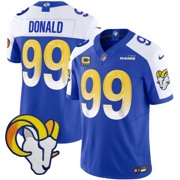 Rams Vapor Limited Jersey V2 – All Stitched – Royal Alternate – Aaron Donald Jersey