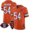 Bears Illinois & Dick Butkus Patch Vapor Limited Jersey – All Stitched – Orange – Brian Urlacher Jersey