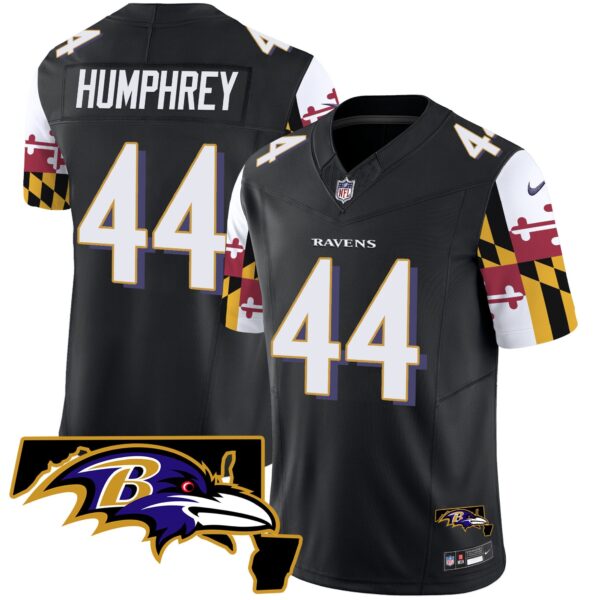 Ravens Maryland Flag Vapor Limited Jersey V2 – All Stitched – Black – Marlon Humphrey Jersey