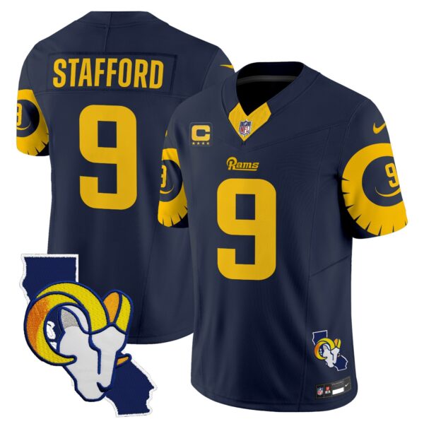 Rams Special Vapor Limited Jersey V2 – All Stitched – Navy – Matthew Stafford Jersey