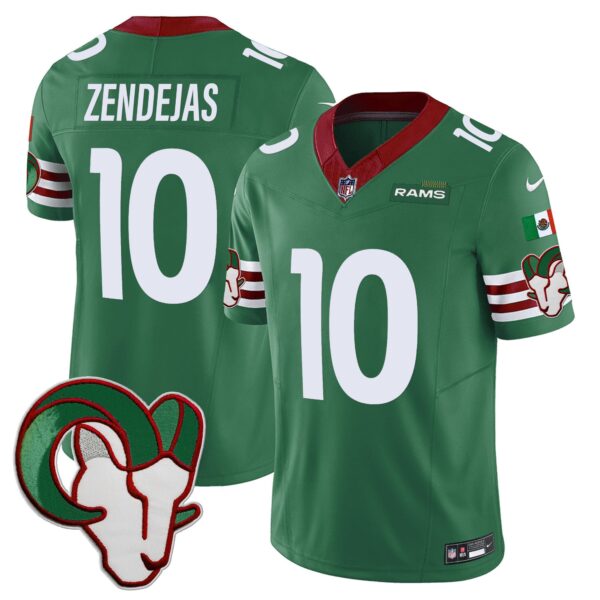 Rams Mexico Vapor Limited Jersey – All Stitched – Green – Tony Zendejas Jersey