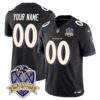 Ravens 20th Season Patch Vapor Limited Custom Jersey – All Stitched – Black Jersey