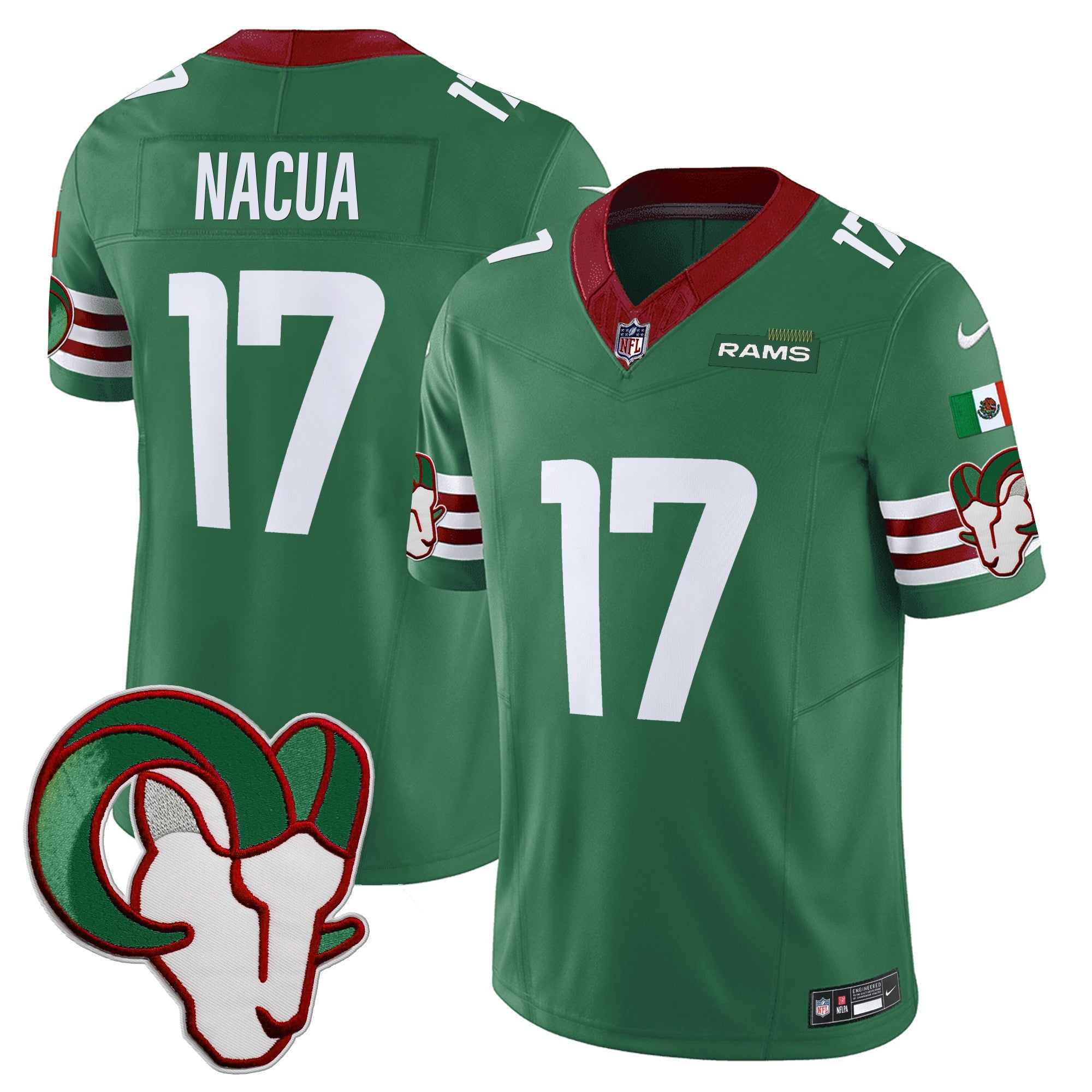 Rams Mexico Vapor Limited Jersey – All Stitched – Green – Puka Nacua Jersey
