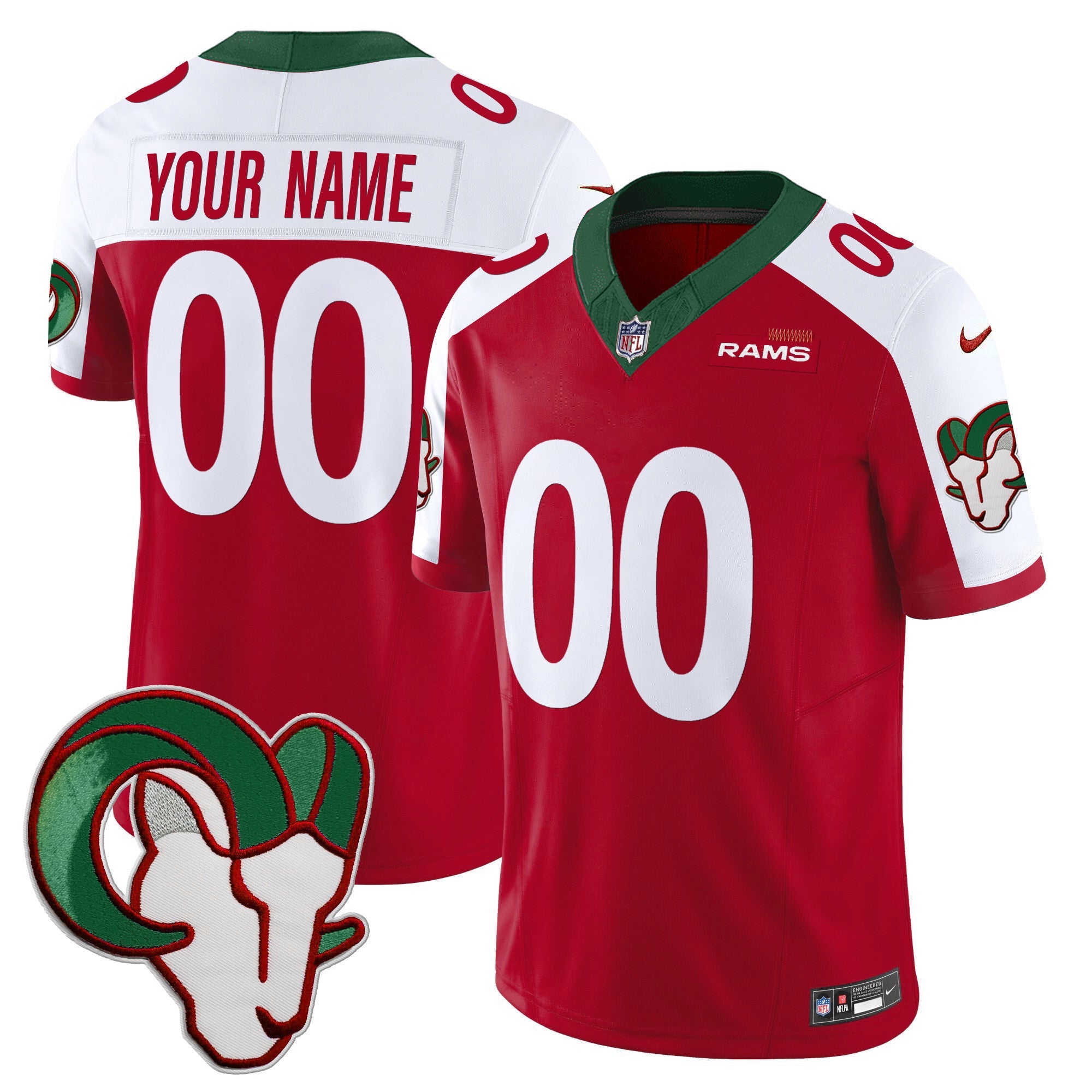 Rams Mexico Vapor Limited Custom Jersey – All Stitched – Red Alternate Jersey