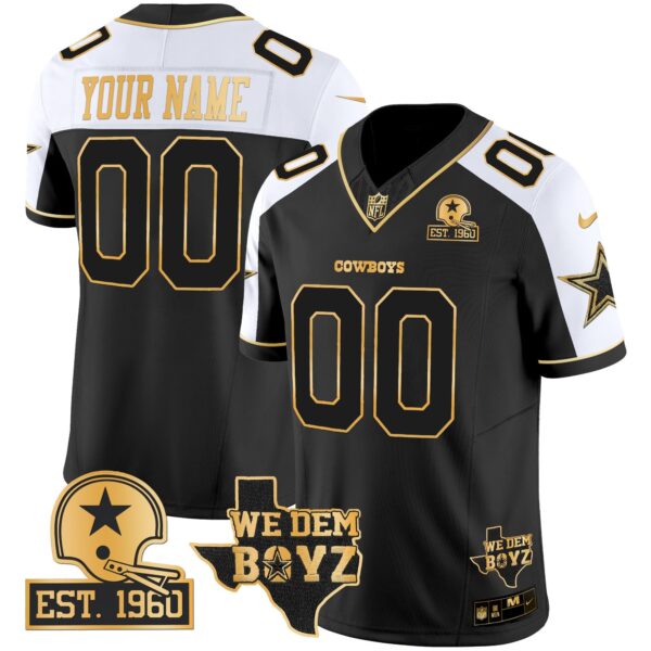 Cowboys Est. 1960 & We Dem Boyz Patch Gold Vapor Limited Custom Jersey V2 – All Stitched – Alternate Jersey