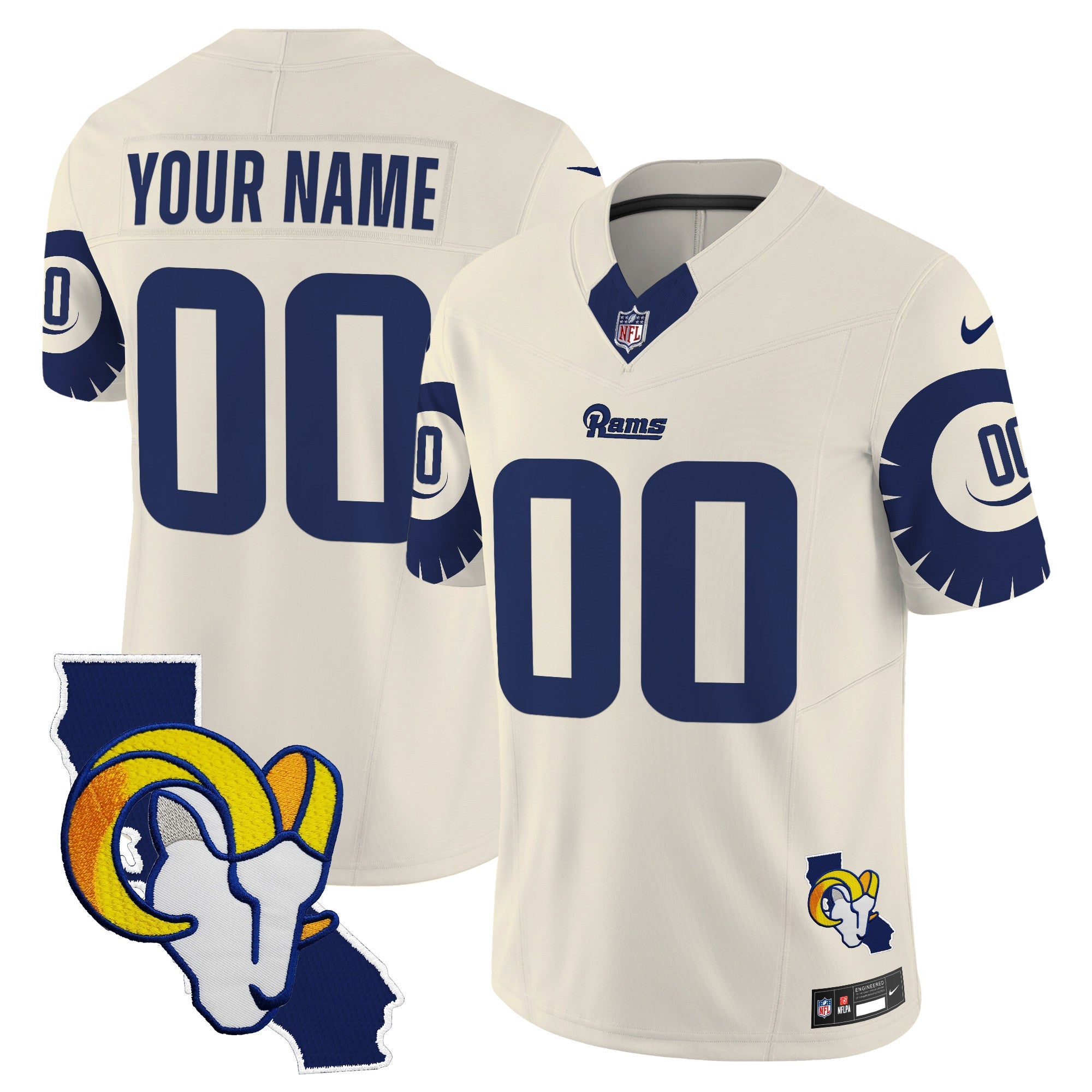 Rams Special Vapor Limited Custom Jersey V2 – All Stitched – Bone Jersey
