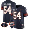 Bears Throwback Illinois Patch Vapor Jersey – All Stitched – Navy – Brian Urlacher Jersey