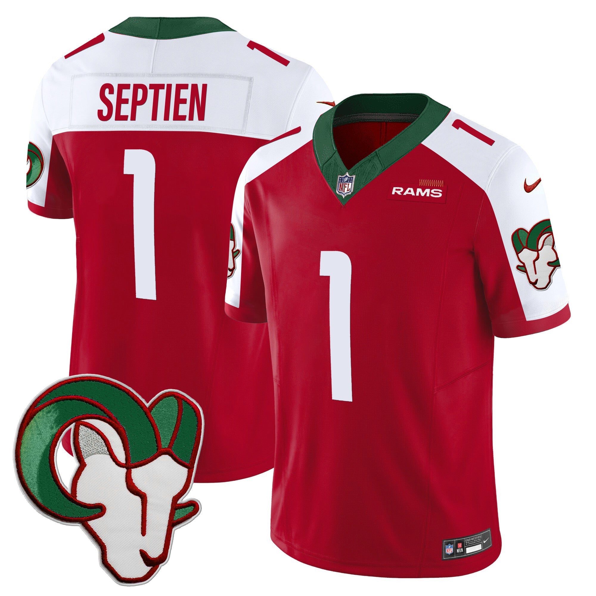 Rams Mexico Vapor Limited Jersey – All Stitched – Red Alternate – Rafael Septien Jersey