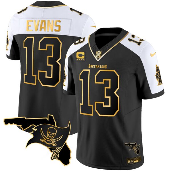 Buccaneers Florida Patch Vapor Gold Jersey – All Stitched – Alternate – Mike Evans Jersey