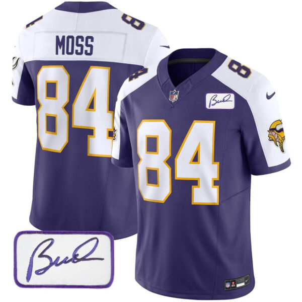 Vikings Vapor Limited Player 2024 Jersey TLA – All Stitched – Purple Alternate – Randy Moss Jersey