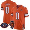 Bears Illinois & Dick Butkus Patch Vapor Limited Jersey – All Stitched – Orange – D’Andre Swift Jersey
