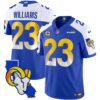 Rams California Patch Vapor Limited Jersey – All Stitched – Royal Alternate – Kyren Williams Jersey