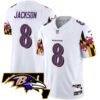 Ravens Maryland Flag Vapor Limited Jersey V2 – All Stitched – White – Lamar Jackson Jersey