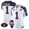 Bears Throwback Illinois Patch Vapor Jersey – All Stitched – Inverted – Justin Fields Jersey
