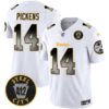 Steelers Arch Smoke 412 Patch Vapor Limited Jersey – All Stitched – White – George Pickens Jersey