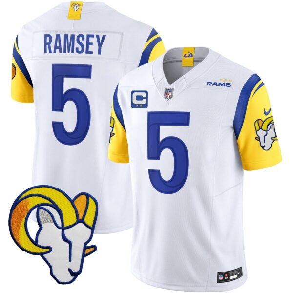 Rams Vapor Limited Jersey V2 – All Stitched – White – Jalen Ramsey Jersey