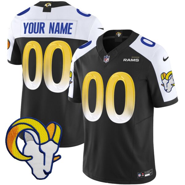 Rams Vapor Limited Custom Jersey V2 – All Stitched – Black Alternate Jersey