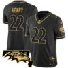 Derrick Henry Ravens Maryland Patch Vapor Gold Jersey – All Stitched – Men – Black Gold Jersey