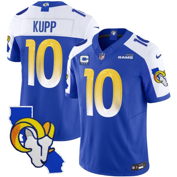 Rams California Patch Vapor Limited Jersey – All Stitched – Royal Alternate – Cooper Kupp Jersey