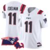 Patriots Massachusetts Patch Vapor Jersey – All Stitched – White – Julian Edelman Jersey