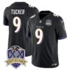 Ravens 20th Season Patch Vapor Limited Jersey – All Stitched – Black – Justin Tucker Jersey