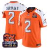 Denver Broncos 3-Time Champions Patch Vapor Limited Jersey – All Stitched – Orange Alternate – Patrick Surtain II Jersey
