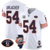Bears Throwback Illinois Patch Vapor Jersey – All Stitched – White – Brian Urlacher Jersey