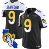 Rams California Patch Vapor Limited Jersey – All Stitched – Black Alternate – Matthew Stafford Jersey
